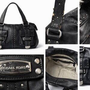 Michael Kors Black Studded Leather Satchel. Distressed / AS IS